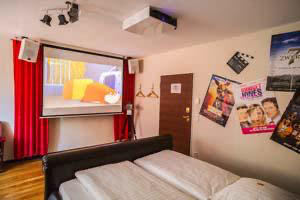The ultimate cinema themed room in the themed hotel Beverland between Münster and Osnabrück.