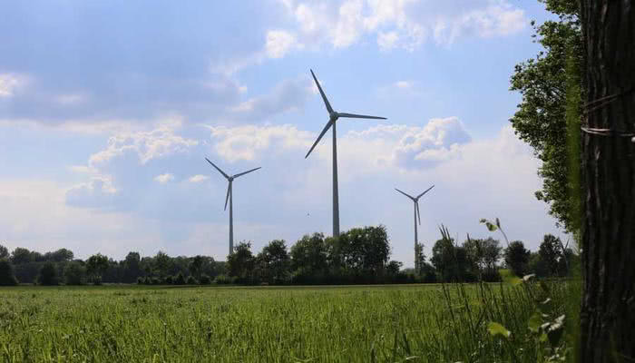Windkraftanlagen bei der Energieführung im Beverland