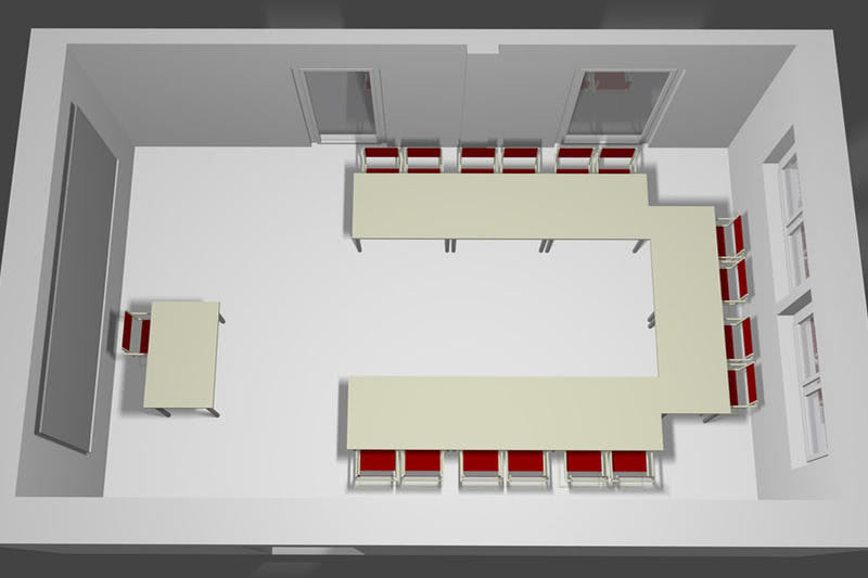 Zeichnung: Der Tagungsraum Zeitraum in U-Form