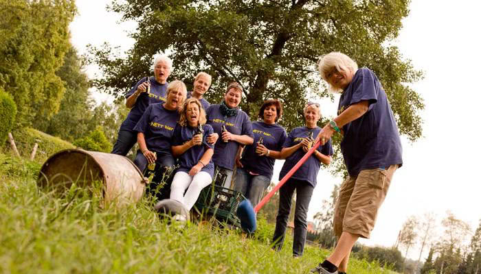 Bauerngolf ist so änlich wie Swinggolf auf dem Hof Beverland