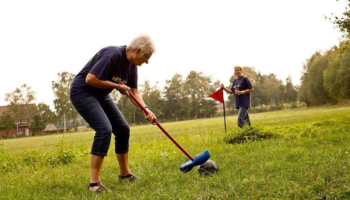 Bauerngolf auf dem münsterländischen Bauernhof Hof Beverland