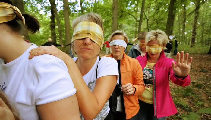 Teamtag im Wald