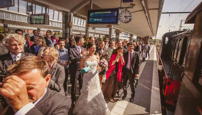 Historische stoomtrein in Hbf Münster