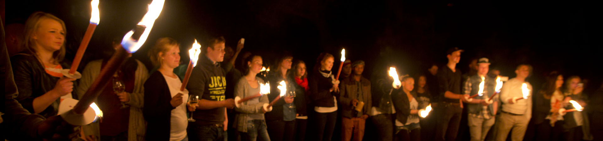 Weihnachtsfeier bei Münster mit Fackelwanderung